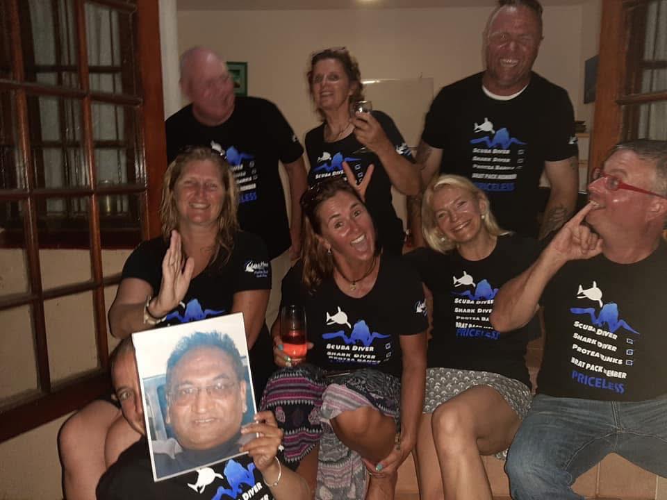 Karren Tredger Founder with local divers Protea Banks South Africa